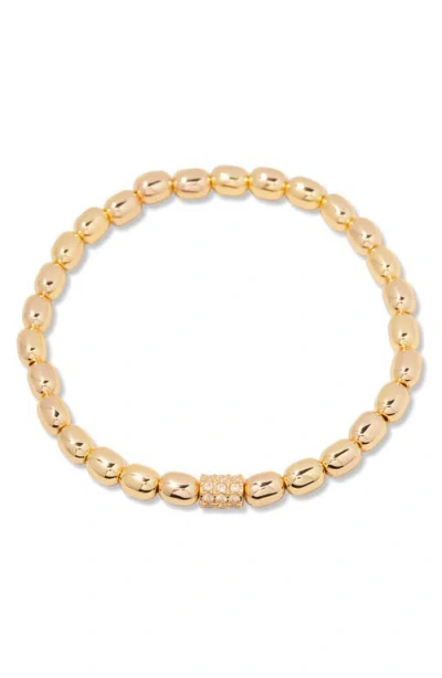 Brook & York Brook And York Brei Birthstone Beaded Stretch Bracelet In Gold April