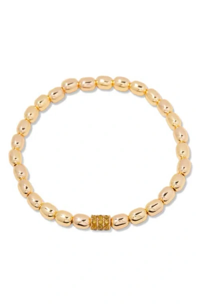Brook & York Brook And York Brei Birthstone Beaded Stretch Bracelet In Gold August
