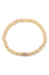 Brook & York Brook And York Brei Birthstone Beaded Stretch Bracelet In Gold February