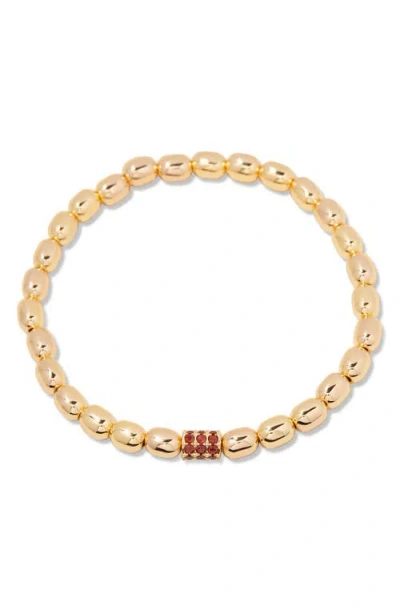 Brook & York Brook And York Brei Birthstone Beaded Stretch Bracelet In Gold January