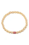 Brook & York Brook And York Brei Birthstone Beaded Stretch Bracelet In Gold July