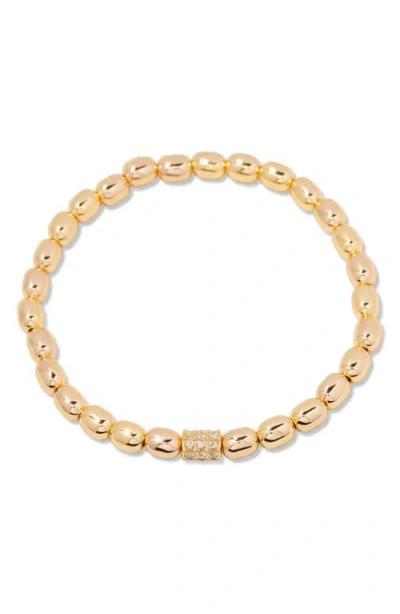 Brook & York Brook And York Brei Birthstone Beaded Stretch Bracelet In Gold March
