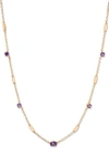 Brook & York Brook And York Brenna Birthstone Station Necklace In Gold February