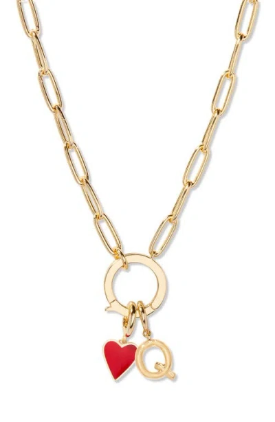 Brook & York Brook And York Cameron Initial Heart Charm Necklace In Gold