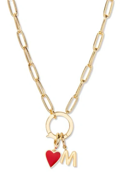 Brook & York Brook And York Cameron Initial Heart Charm Necklace In Gold