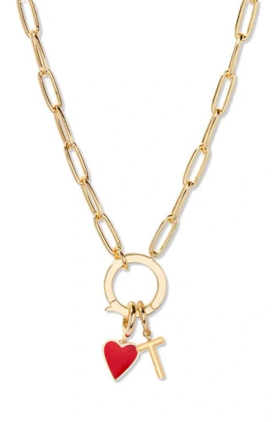 Brook & York Brook And York Cameron Initial Heart Charm Necklace In Gold