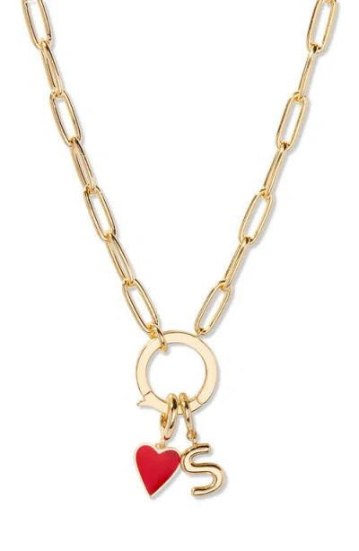 Brook & York Brook And York Cameron Initial Heart Charm Necklace In Gold