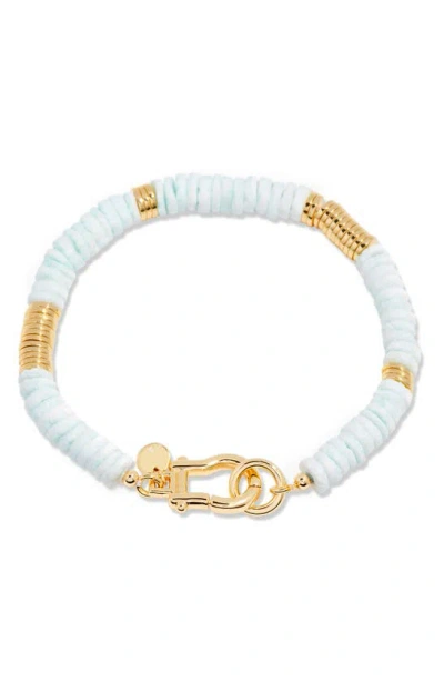 Brook & York Capri Beaded Shell Bracelet In Gold/ Turquoise