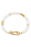 Brook & York Capri Beaded Shell Bracelet In Gold/ White