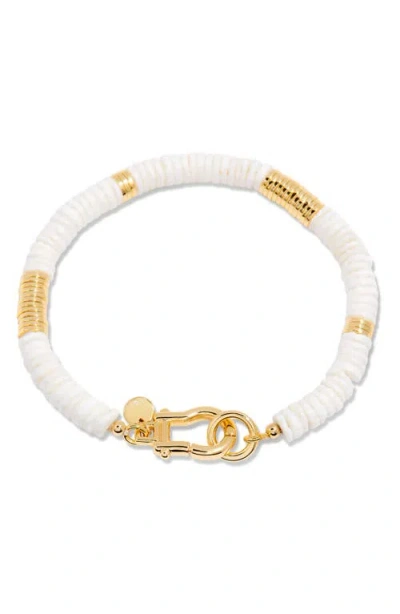 Brook & York Brook And York Capri Beaded Shell Bracelet In Gold/white
