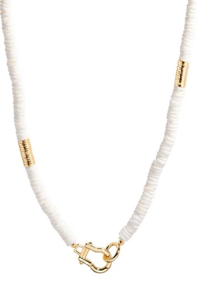 Brook & York Capri Beaded Shell Necklace In Gold/ White