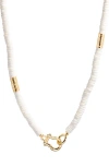 Brook & York Brook And York Capri Beaded Shell Necklace In Gold/white