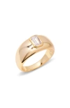 Brook & York Brook And York Carter Baguette Cut Cubic Zirconia Dome Ring In Gold