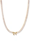 Brook & York Brook And York Coco Bow Tennis Necklace In Gold