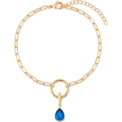 Brook & York Brook And York Colette Mini Teardrop Birthstone Bracelet In Blue