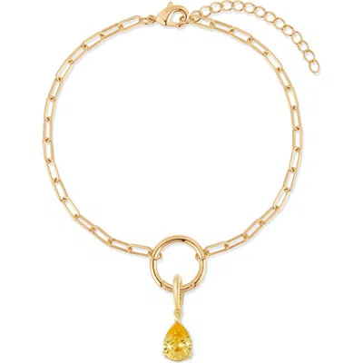 Brook & York Brook And York Colette Mini Teardrop Birthstone Bracelet In Gold