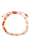 Brook & York Brook And York Cove Beaded Bracelet In Gold/ Pink