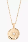 BROOK & YORK CRYSTAL COIN CHARM PENDANT NECKLACE
