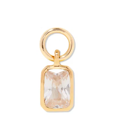 Brook & York Cubic Zirconia 14k Gold-plated Mackenzie Birthstone Charm In Gold- Apr