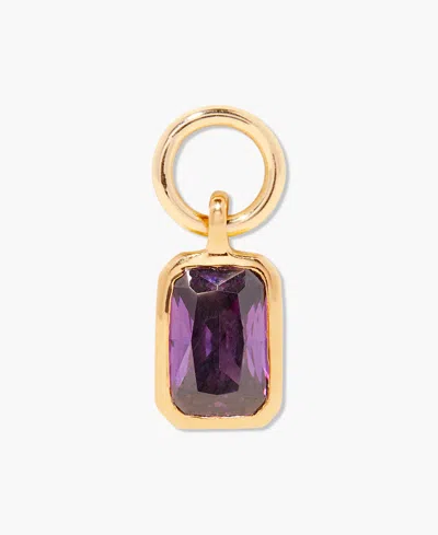 Brook & York Cubic Zirconia 14k Gold-plated Mackenzie Birthstone Charm In Gold- Feb