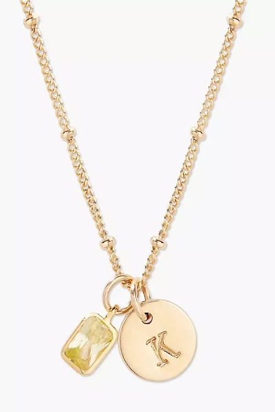 Brook & York Custom Birthstone Initial Necklace In Gold