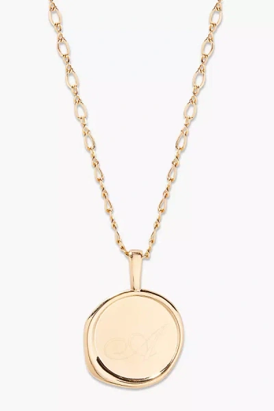 Brook & York Custom Monogram Coin Charm Necklace In Gold