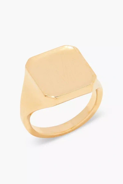 Brook & York Custom Monogram Cushion Signet Ring In Gold