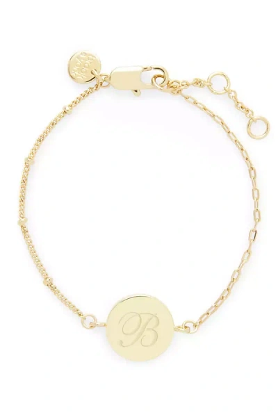 Brook & York Custom Monogram Disc Charm Bracelet In Gold