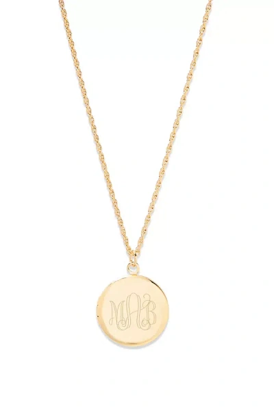 Brook & York Custom Monogram-initial Round Locket Necklace In Gold