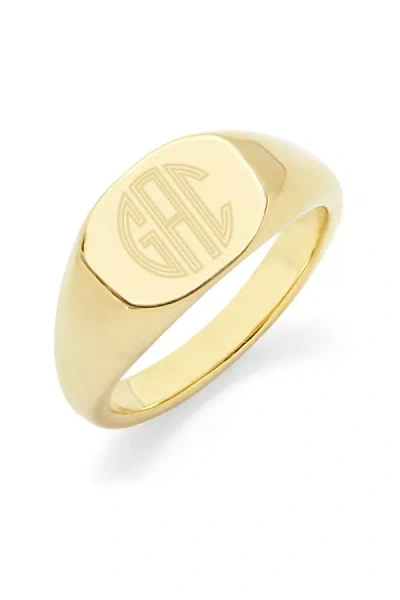 Brook & York Custom Monogram Modern Signet Ring In Gold