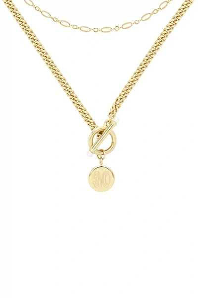Brook & York Custom Monogram Necklace Set In Gold