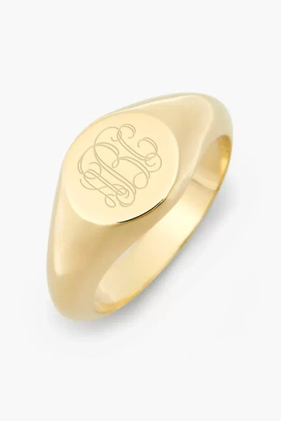 Brook & York Custom Monogram Petite Signet Ring In Gold