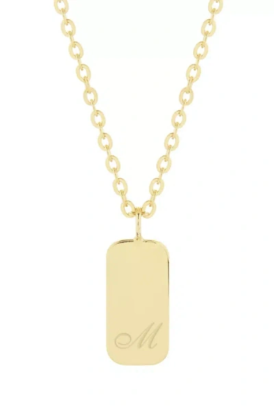 Brook & York Custom Monogram Tag Necklace In Gold
