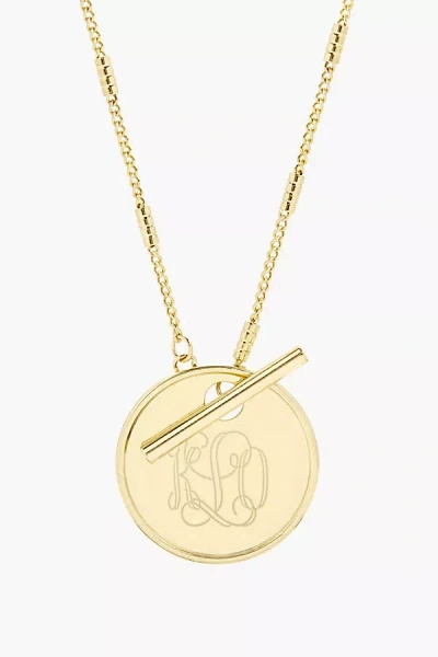 Brook & York Custom Monogram Toggle Necklace In Gold