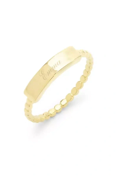 Brook & York Custom Name Bar Ring In Gold