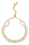 Brook & York Brook And York Evette Birthstone Beaded Slider Bracelet In Gold April