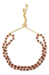 Brook & York Brook And York Evette Birthstone Beaded Slider Bracelet In Gold January