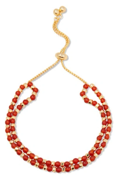 Brook & York Brook And York Evette Birthstone Beaded Slider Bracelet In Gold July