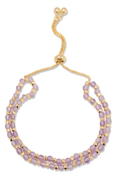 Brook & York Brook And York Evette Birthstone Beaded Slider Bracelet In Gold June