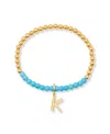 Brook & York Gold Plated Bennett Initial Gemstone Bracelet