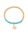 Brook & York Gold Plated Bennett Initial Gemstone Bracelet