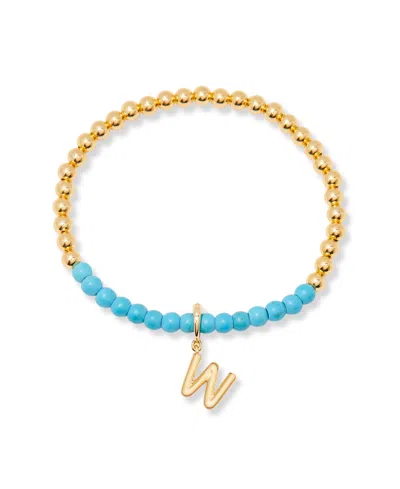 Brook & York Gold Plated Bennett Initial Gemstone Bracelet