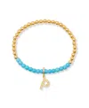 Brook & York Gold Plated Bennett Initial Gemstone Bracelet