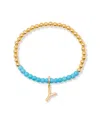 Brook & York Gold Plated Bennett Initial Gemstone Bracelet
