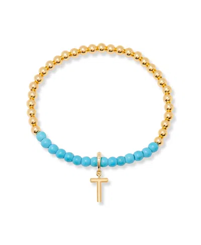 Brook & York Gold Plated Bennett Initial Gemstone Bracelet