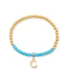 Brook & York Gold Plated Bennett Initial Gemstone Bracelet