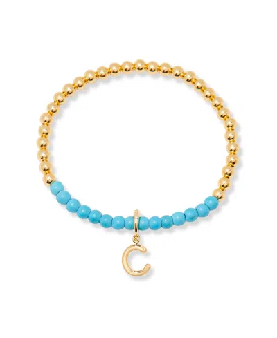 Brook & York Gold Plated Bennett Initial Gemstone Bracelet