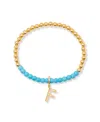 Brook & York Gold Plated Bennett Initial Gemstone Bracelet