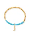 Brook & York Gold Plated Bennett Initial Gemstone Bracelet