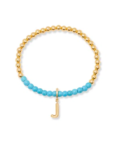 Brook & York Gold Plated Bennett Initial Gemstone Bracelet